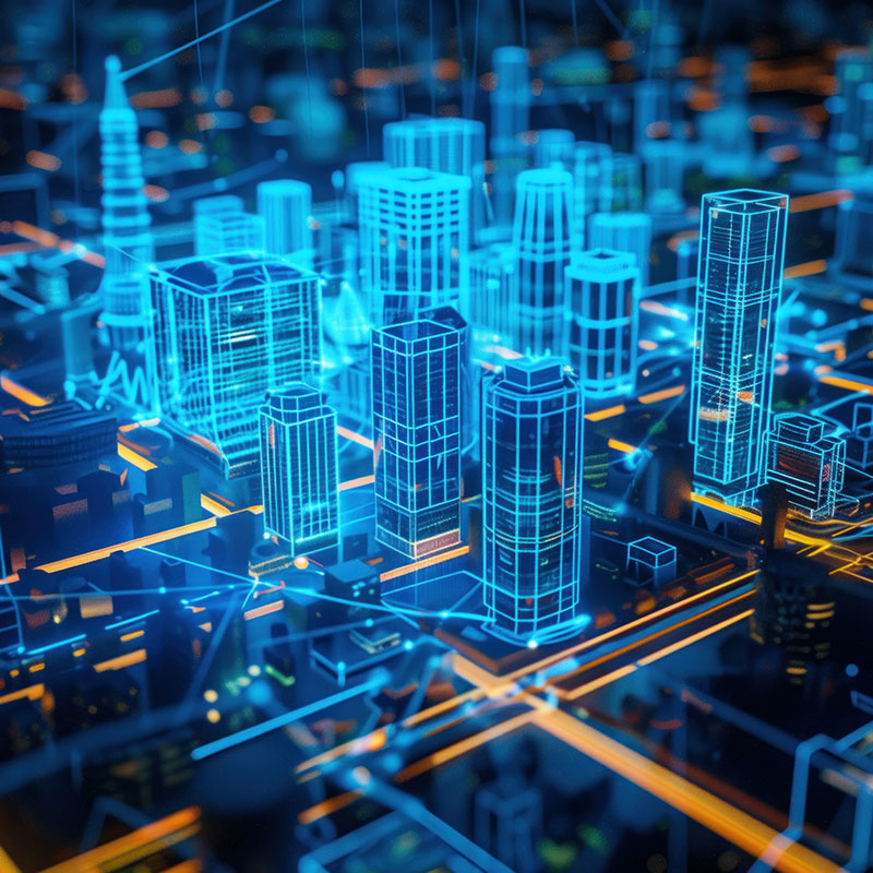 High tech view of a city