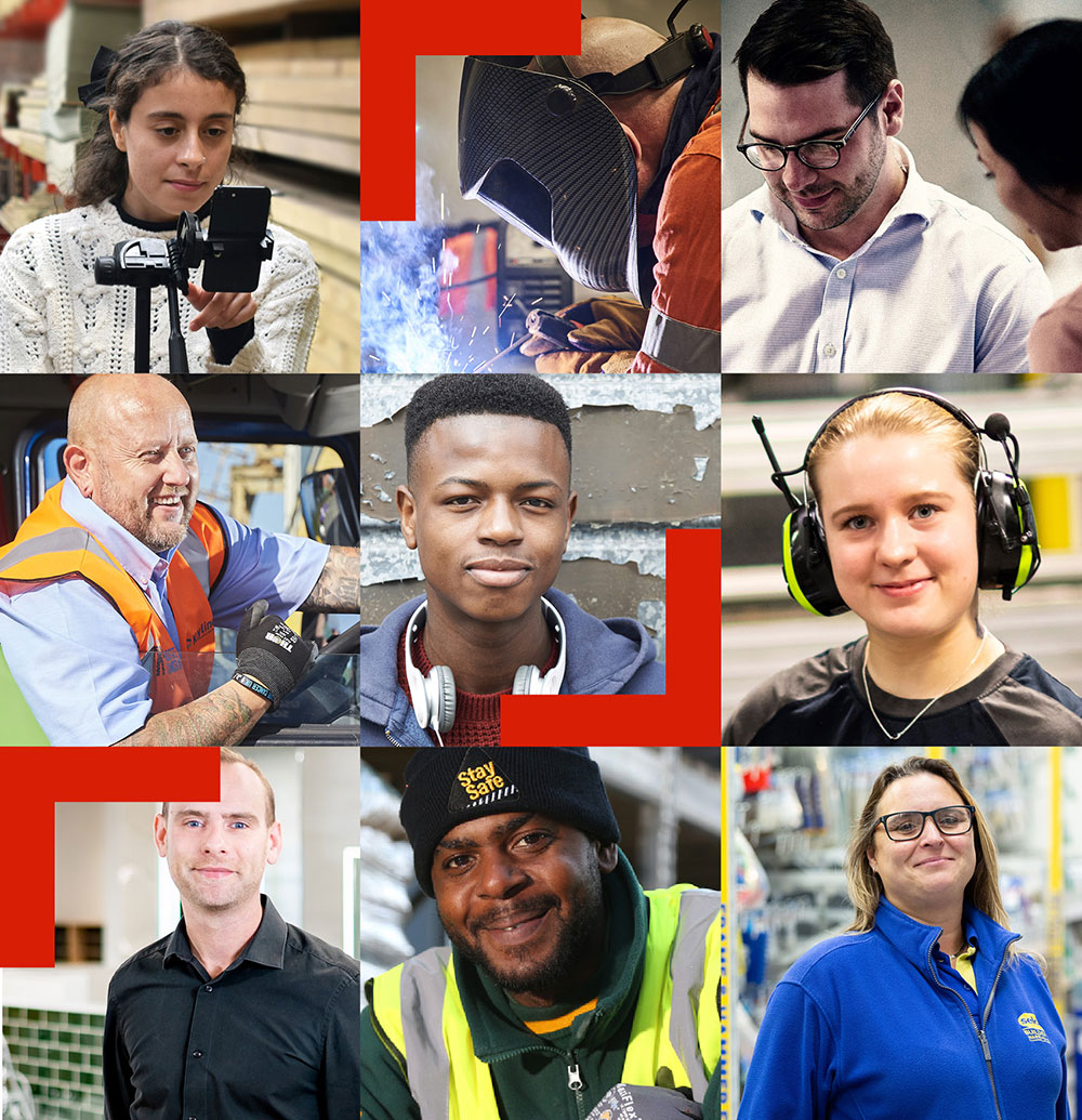 Composition of all different people working in Building Materials