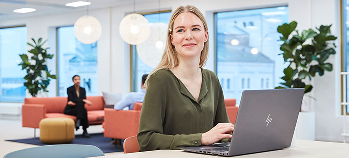 Marketing exec at laptop