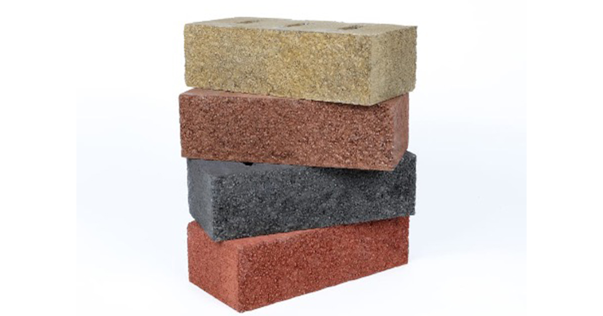 Stack of different coloured bricks